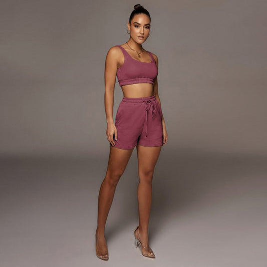 NORI CLASSIC JOGGER SHORT SET (WINE RED)