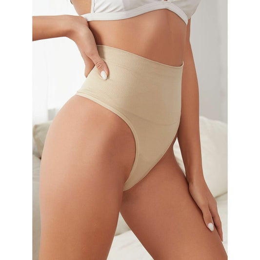 SNT HIGH WAIST COMPRESSION THONG (BEIGE)