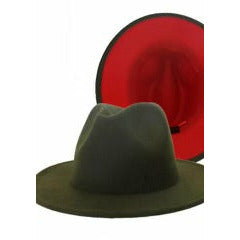 BIG BRIM FEDORA (GREEN/RED)