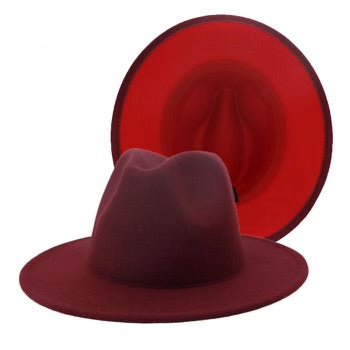 BIG BRIM FEDORA (MAROON/RED)