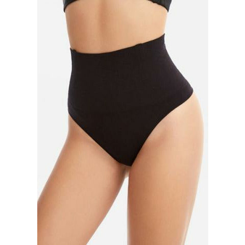 SNT HIGH WAIST COMPRESSION THONG (BLACK)