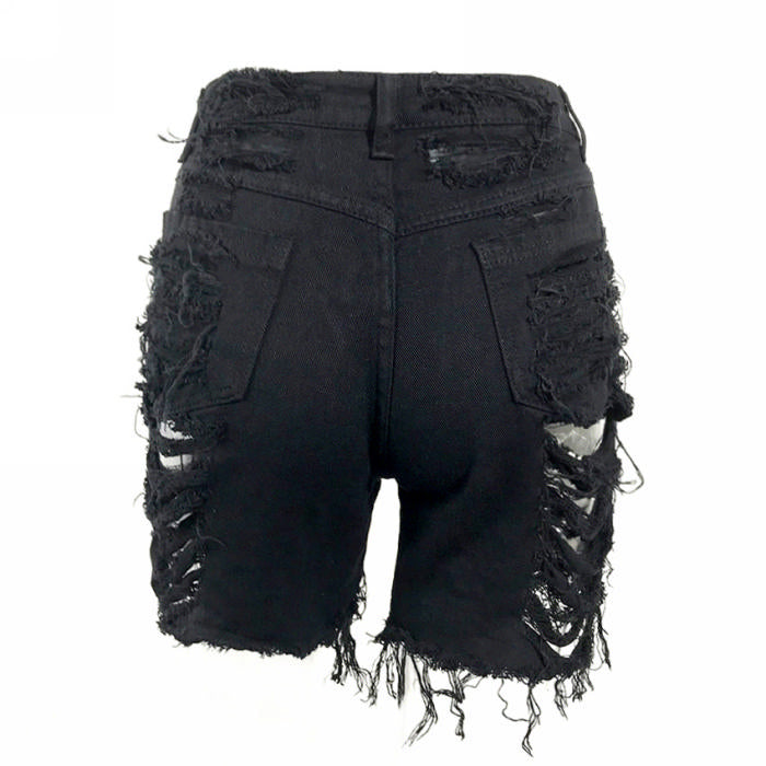 DENIM SHORTS (BLACK)