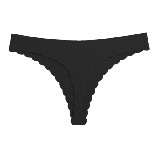 BASSIC SOLID SEEMLESS G-STRING (BLACK)