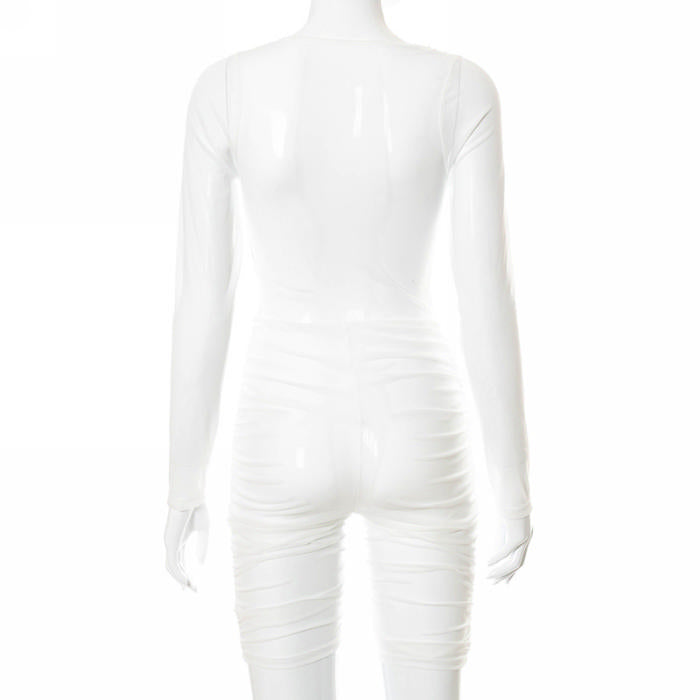 READY RUCHED ROMPER (WHITE)