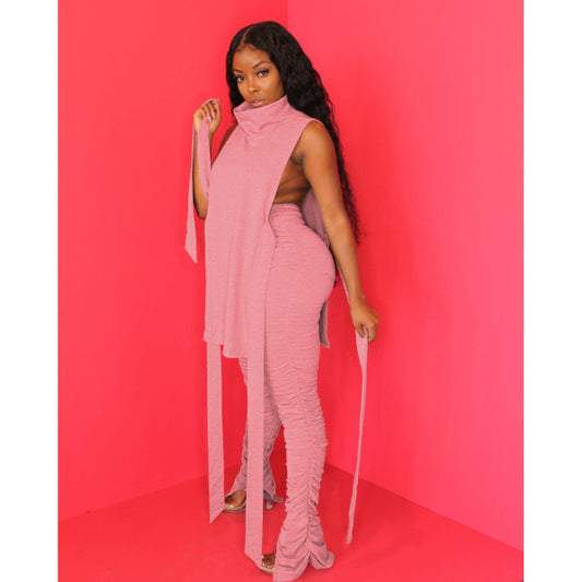 RUCHED DOLL | TURTLENECK SET - PINK